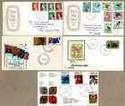 Australia 1966 - 1973 Group FDC Cover x5 inc Birds Shield Gateshead Postmark