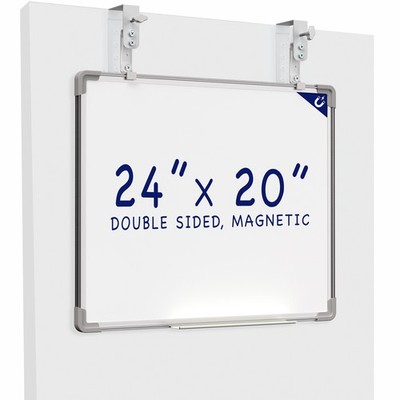 VIVO 24 x 20 inch Hanging Whiteboard with Metal Hook Mounting System for Door