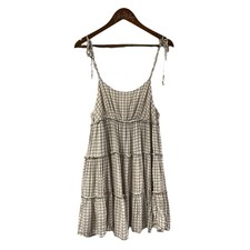 VICI Sundress Gingham Mini Tie Spaghetti Strap Short Size Medium