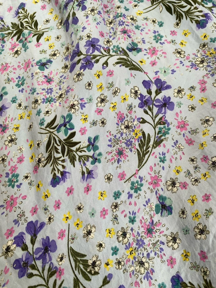 ZARA SKIRT WOMENS SZ SMALL 10 PURPLE FLORAL FLOATY MIDI 33” SEE DETAIL - Image 3 of 4