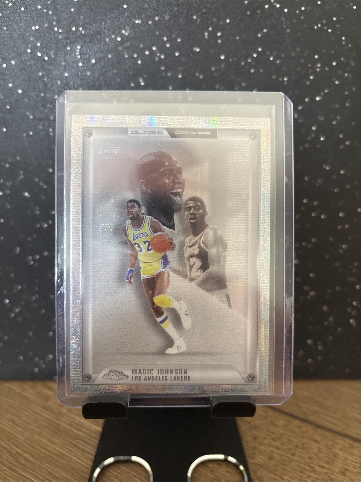 2025-26 Topps Chrome Magic Johnson Glass Canvas SSP Insert T-Lakers#GC-14