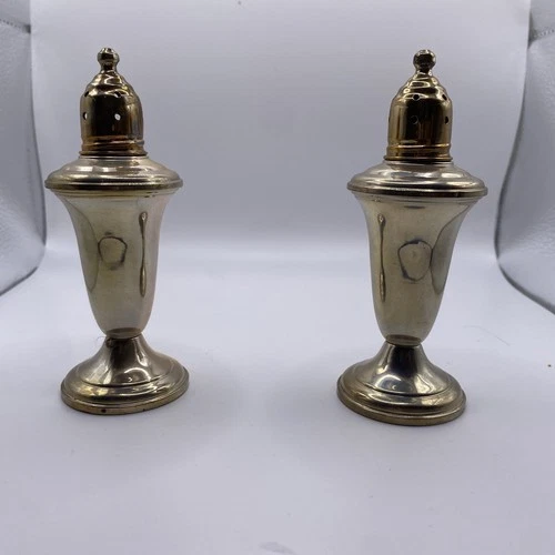 Reed & Barton Sterling Weighted And Reinforced Glass LinedSalt And Pepper Shaker