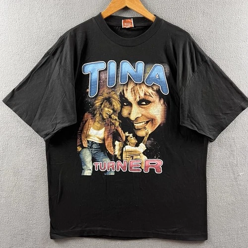 Tina Turner Shirt Mens XL Black 90s Y2K Hip Hop Rap 1990s vintage concert t-shirt, vintage, size XL, single stitch, B+ condition