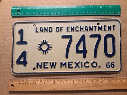 License Plate, New Mexico, 1966, 14 (Valencia County) 7470