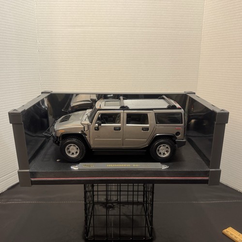 2002 1:18 Maisto Hummer Humvee H2 SUV Silver Gray Premiere Edition - Picture 6 of 17