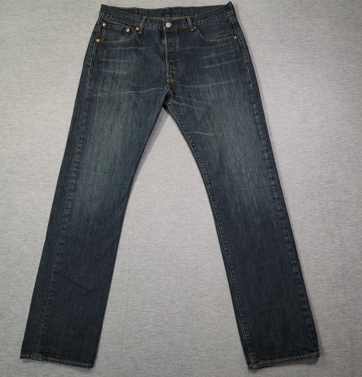 Levis 501 XX Jeans Mens 34x34 Blue Dark Wash Button Fly