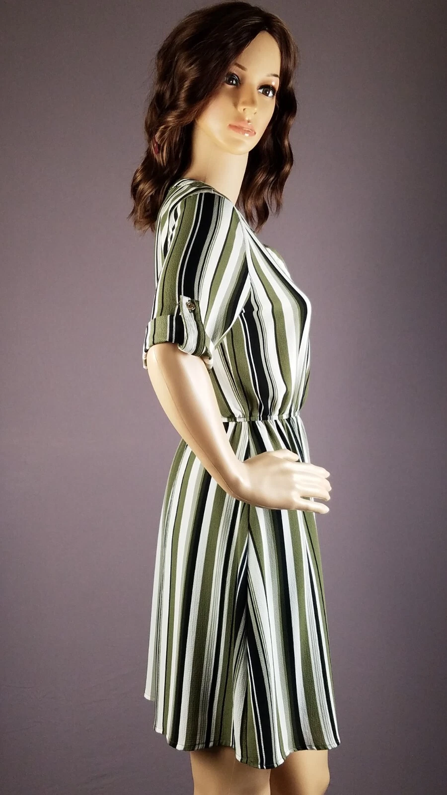 VETEMENTS Abito corto donna tentato Los Angeles a righe scollo a V taglia S