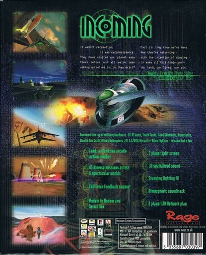 Incoming: The Final Conflict + Incoming Forces PC Game Rage Software 1998 - Picture 2 of 3