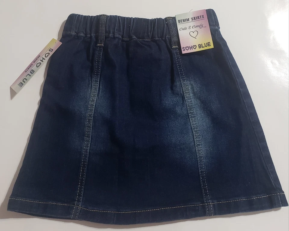 Hot Kiss Skylar Stretch Denim Button Front Mini Skirt For Girl  - Image 2 of 2