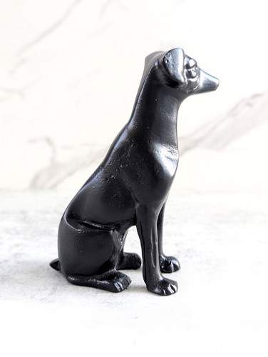 Vintage Metal Black Dog Figurine Statue Labrador Retriever Great Dane - Picture 5 of 10