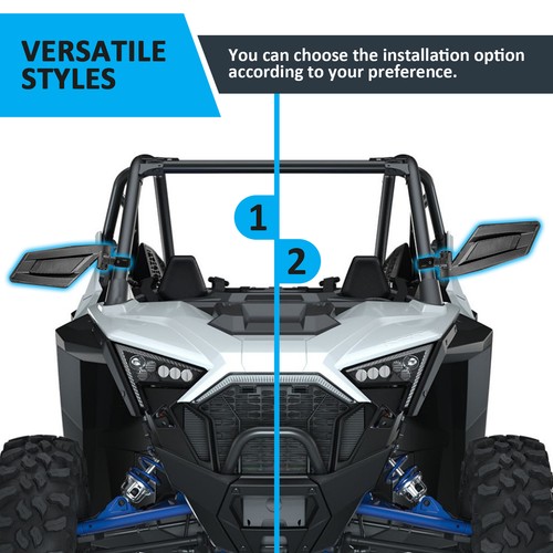 For 2020-2025 Polaris RZR PRO XP 2/4 UTV Rear Side & Center View Convex Mirrors - Picture 9 of 12