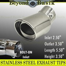 Stainless Steel Exhaust Pipe Muffler Tip Inlet 2.5 Oulet 3.5 Length 5.50