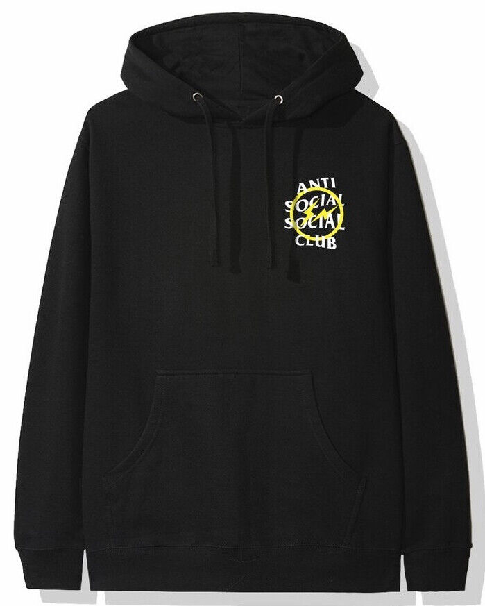 Anti Social Social Club x Fragment Yellow Bolt Hoodie Black Anti Social Social Club x Fragment Yellow Bolt Hoodie Black