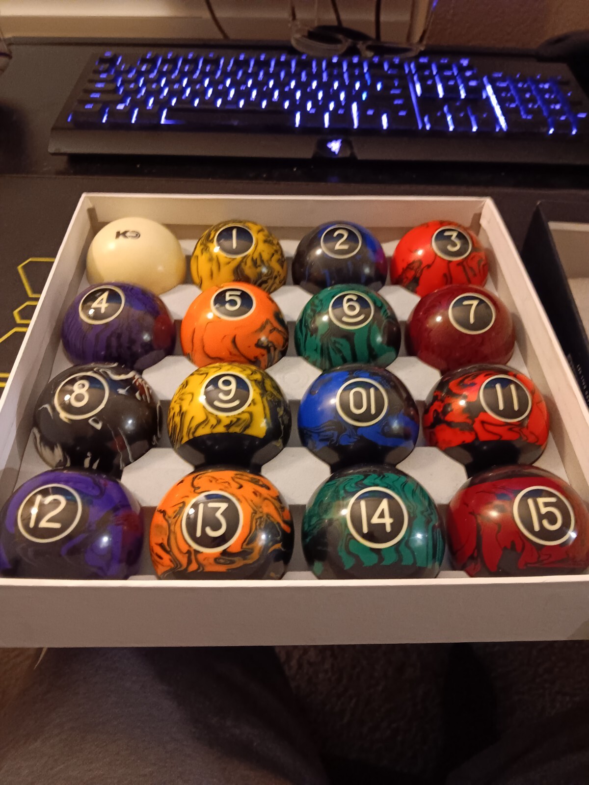 Koda Black Marbelite Billiards Balls Set, 21/4" 850020900442 eBay