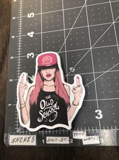 Old School Gangsta Girl Adult Humor Skateboard Guitar Phone Sticker / Decal MatI