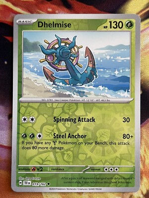 Pokémon TCG Dhelmise SV05: Temporal Forces 019/162 Reverse Holo Uncommon