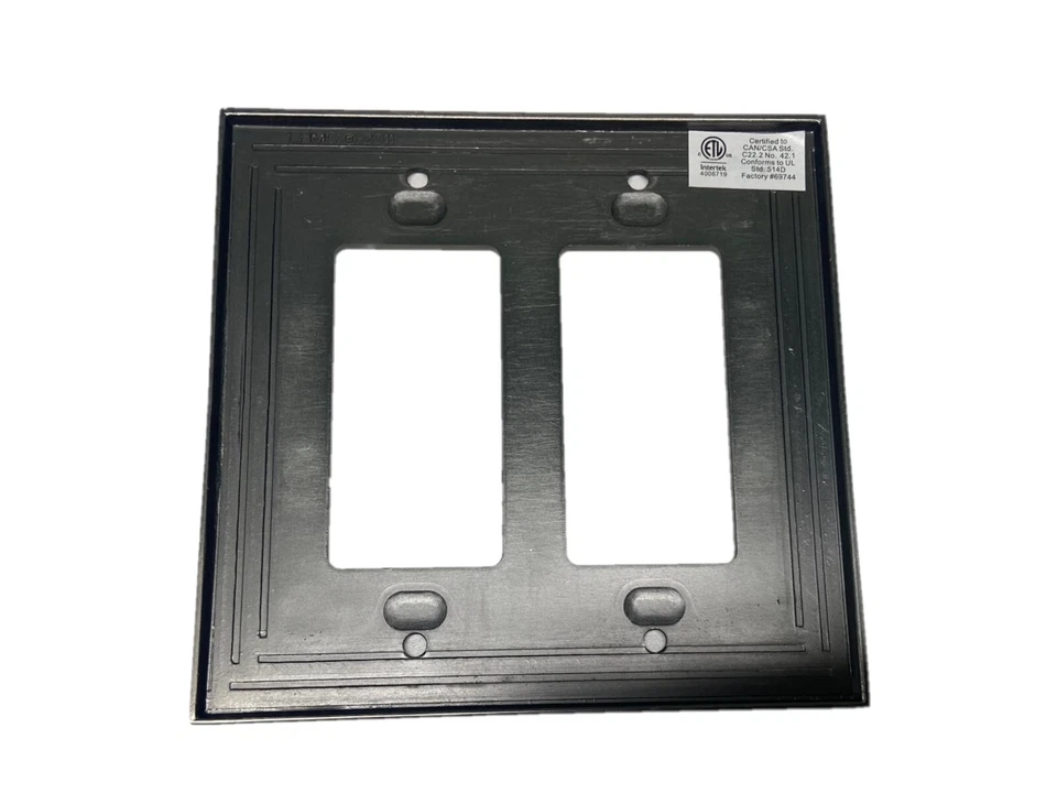 PLACA DE PARED (MÚLTIPLES QTYS) DOBLE BALANCÍN SALIDA NÍQUEL CEPILLADO Foto 3 de 4