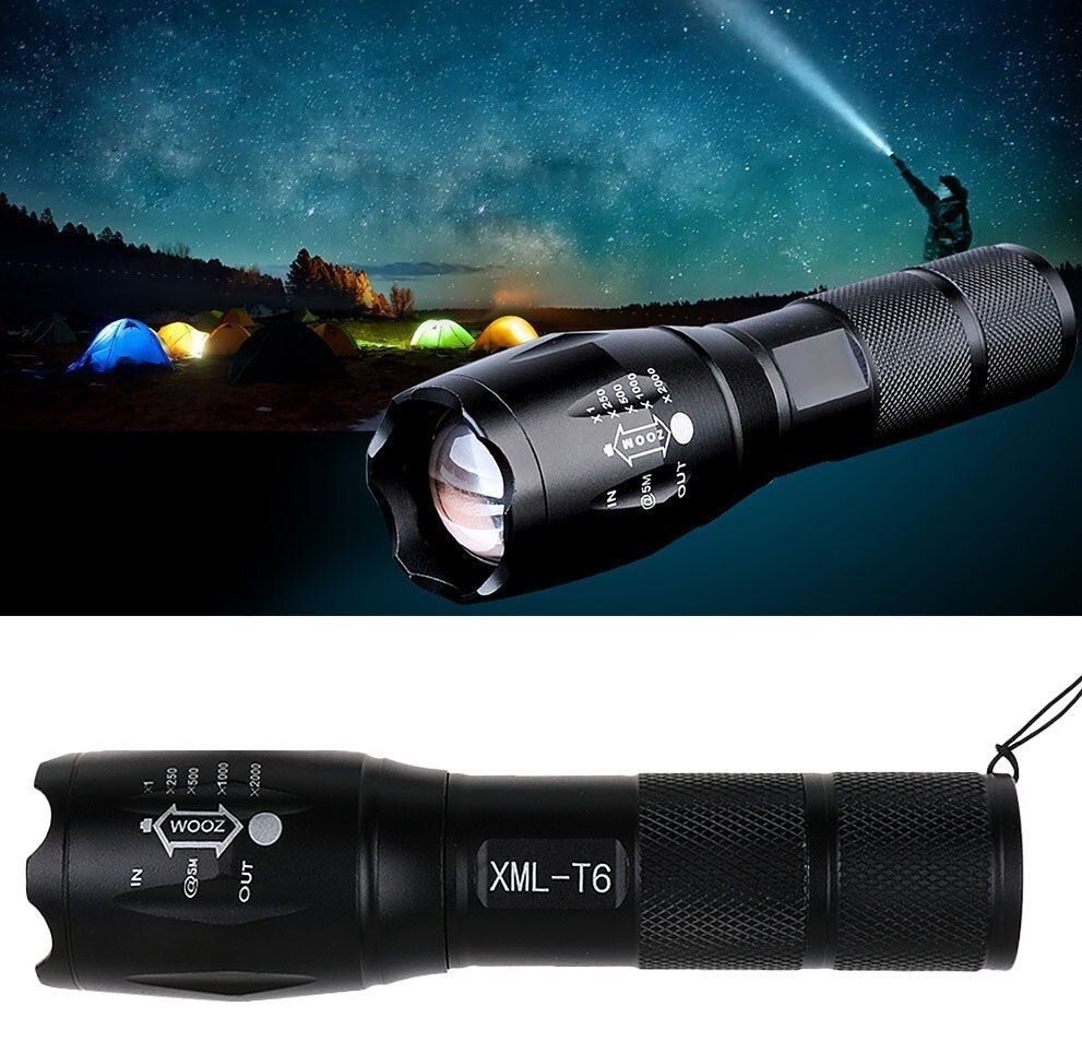Police 1200000LM T6 LED Super Bright Zoom Flashlight Powerful Camping Lamp Torch - Picture 6 of 10