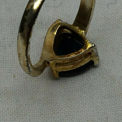 Ladies Cocktail Ring Size 6.5 Blue-Green Stone - Picture 6 of 9