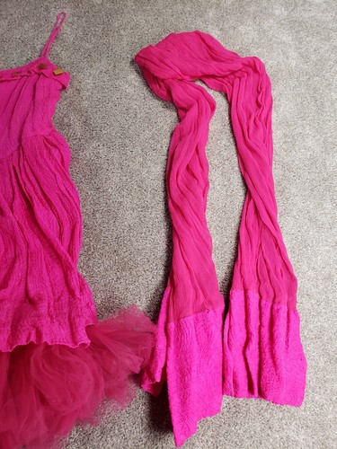 Barbara Bates Women's Large Vintage 80's Party Dress Hot Pink Sleeveless Tiered - Picture 5 of 19