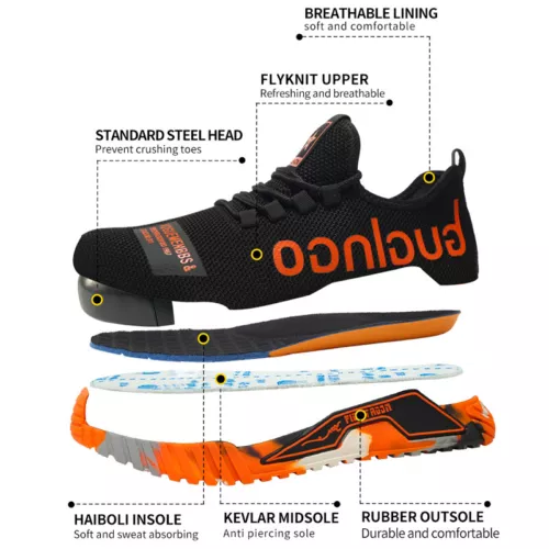 Unverwüstliche Sicherheitsarbeitsschuhe Stahlkappe Stiefel Leicht Sneaker Herrenschuhe - Bild 17 von 33