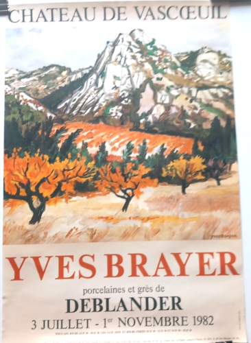 YVES BRAYER/ AFFICHE ORIGINALE 40 x 60/ CHATEAU DE VASCOEUIL/ 1982/ PEINTURE - Foto 1 di 1