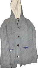 Roberto Collina Merino Wool Thick Cable Knit Hooded Cardigan S / M Italy $750