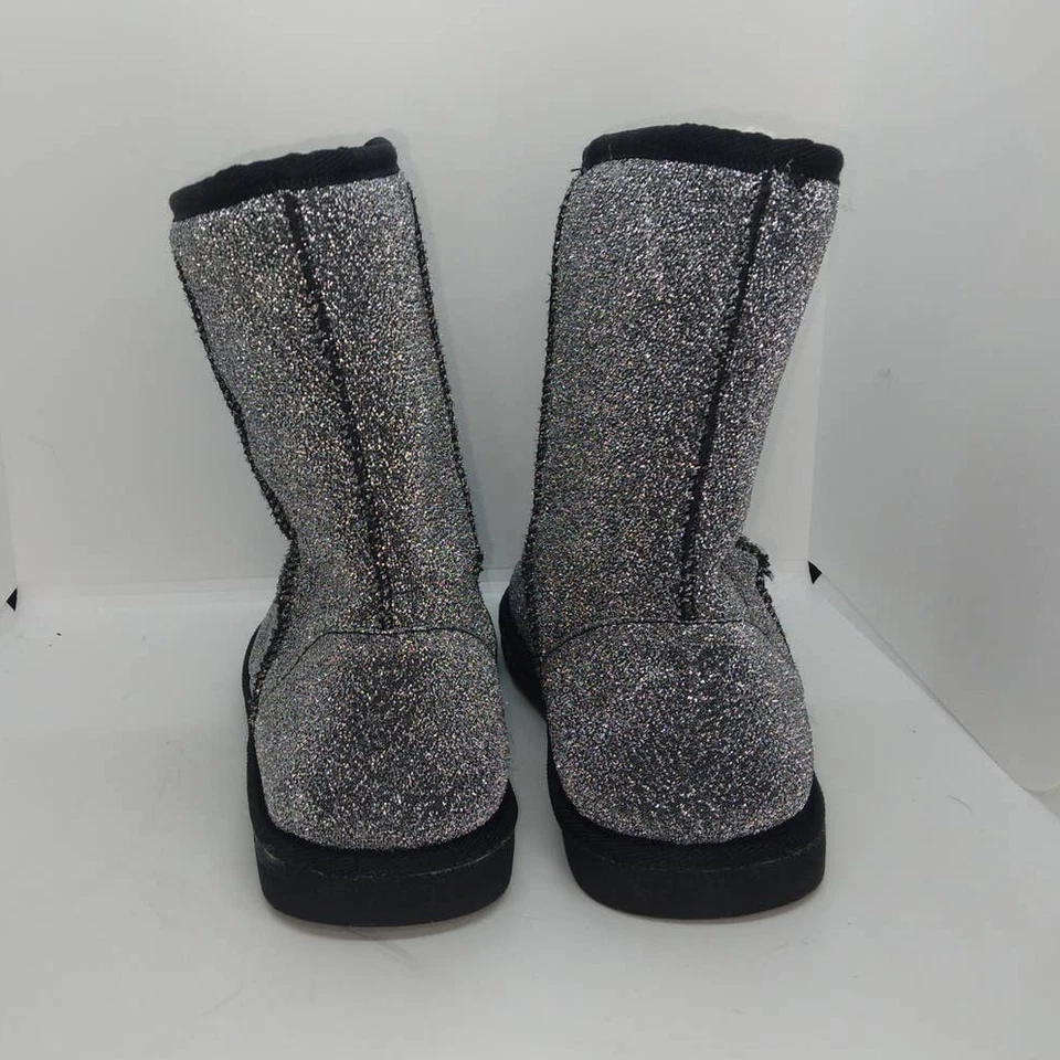 Botas DAWGS plateadas oscuras brillantes para mujer usadas forradas de piel sintética - talla 10 Foto 3 de 4