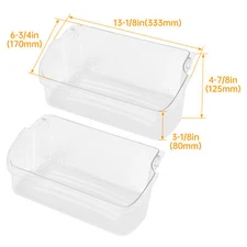 2 Pack Clear Refrigerator Door Bin Shelf #240324502  For Frigidaire Kenmore