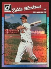 2023 Donruss Eddie Mathews #258 BASEBALL Milwaukee Braves Holo Carolina Blue
