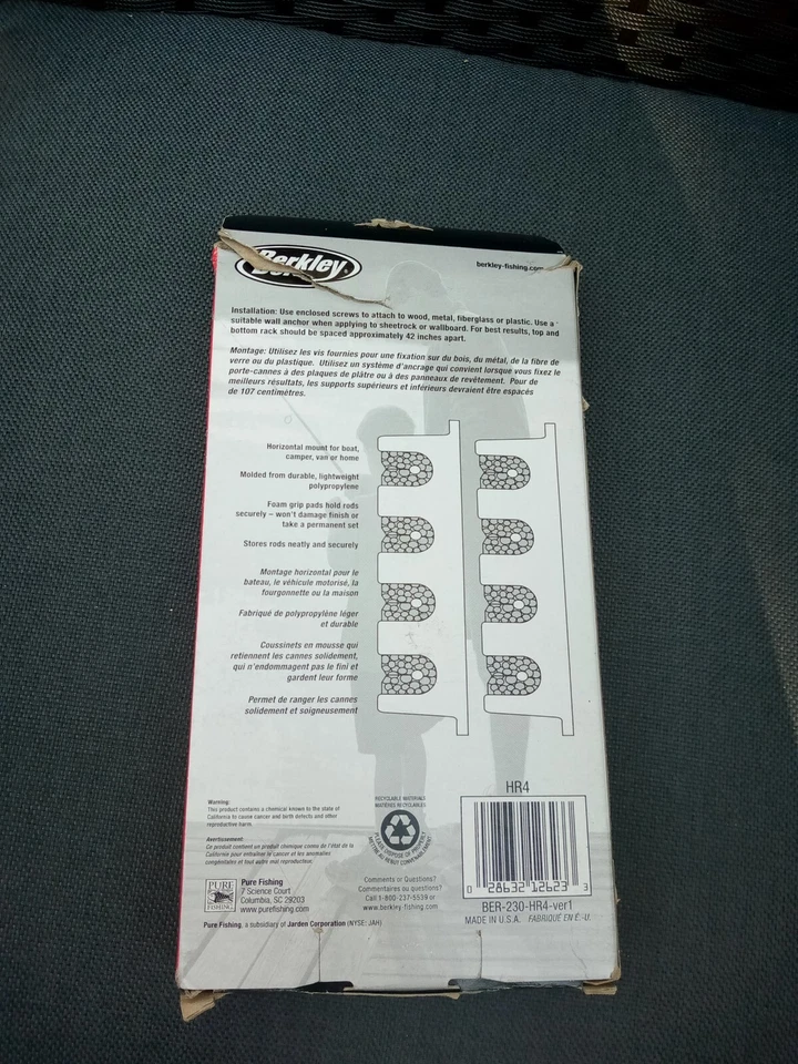 Berkley ber-230 bastidor horizontal de 4 varillas, negro Foto 2 de 4