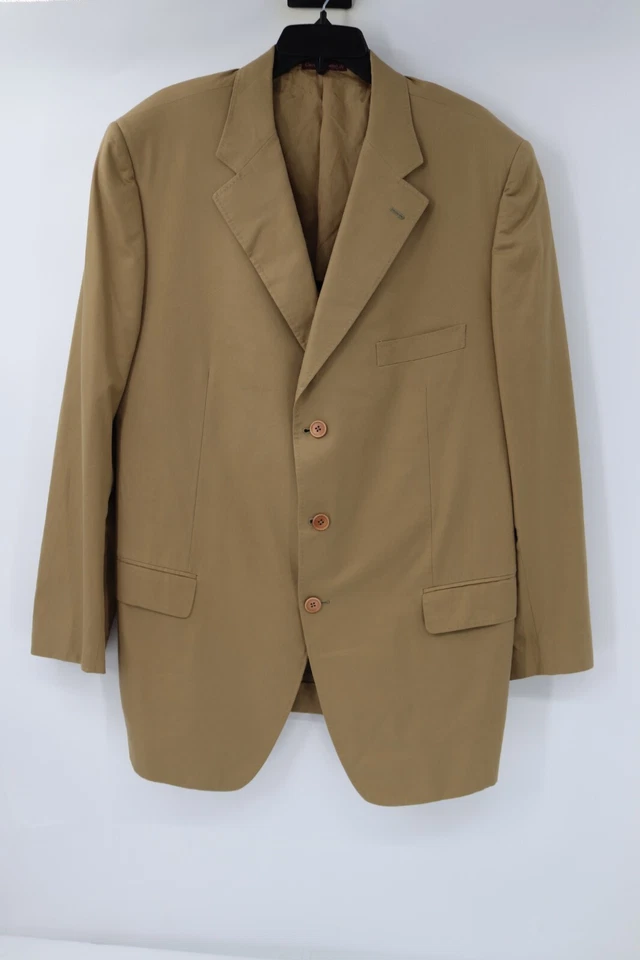 Sartoria partenopea sport coat mens 48 3 button half lined notch lapel cotton - Image 2 of 4