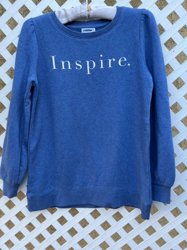 Talbots Dress For Success INSPIRE Puff Sleeve Blue Sweatshirt S/P NWOT