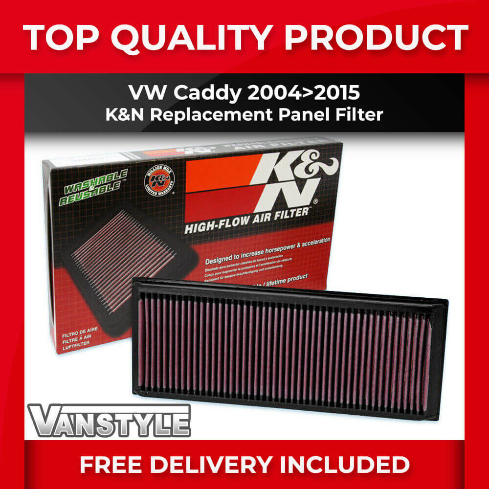 FITS VW CADDY & MAXI 04>15 K&N REPLACEMENT PANEL PERFORMANCE AIR FILTER K AND N