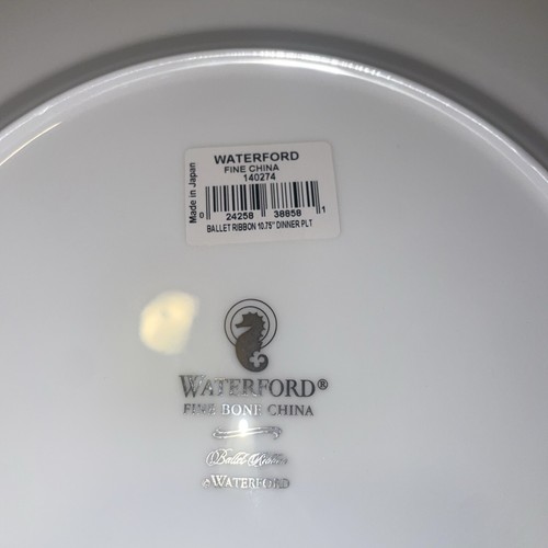 New W Tags! Waterford China Ballet Ribbon Platinum 3 Piece Plate Set - Picture 9 of 13