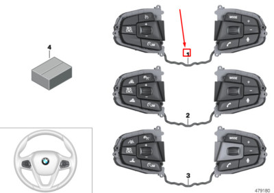 BMW 5 Touring G31 Steering Wheel Multifunction Switches 61319388742