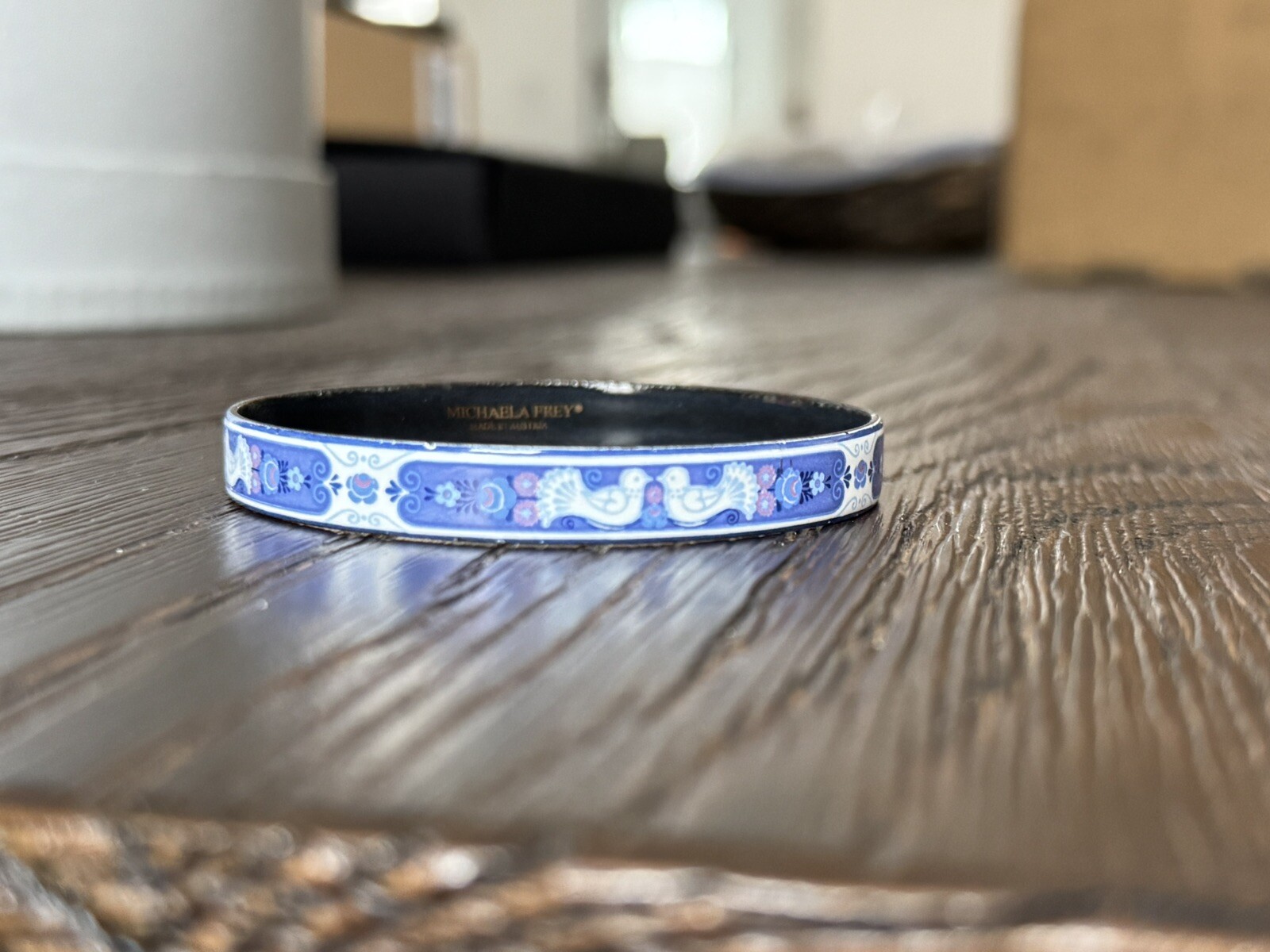 Authentic Michaela Frey Enamel Bangle Bracelet Do… - image 1