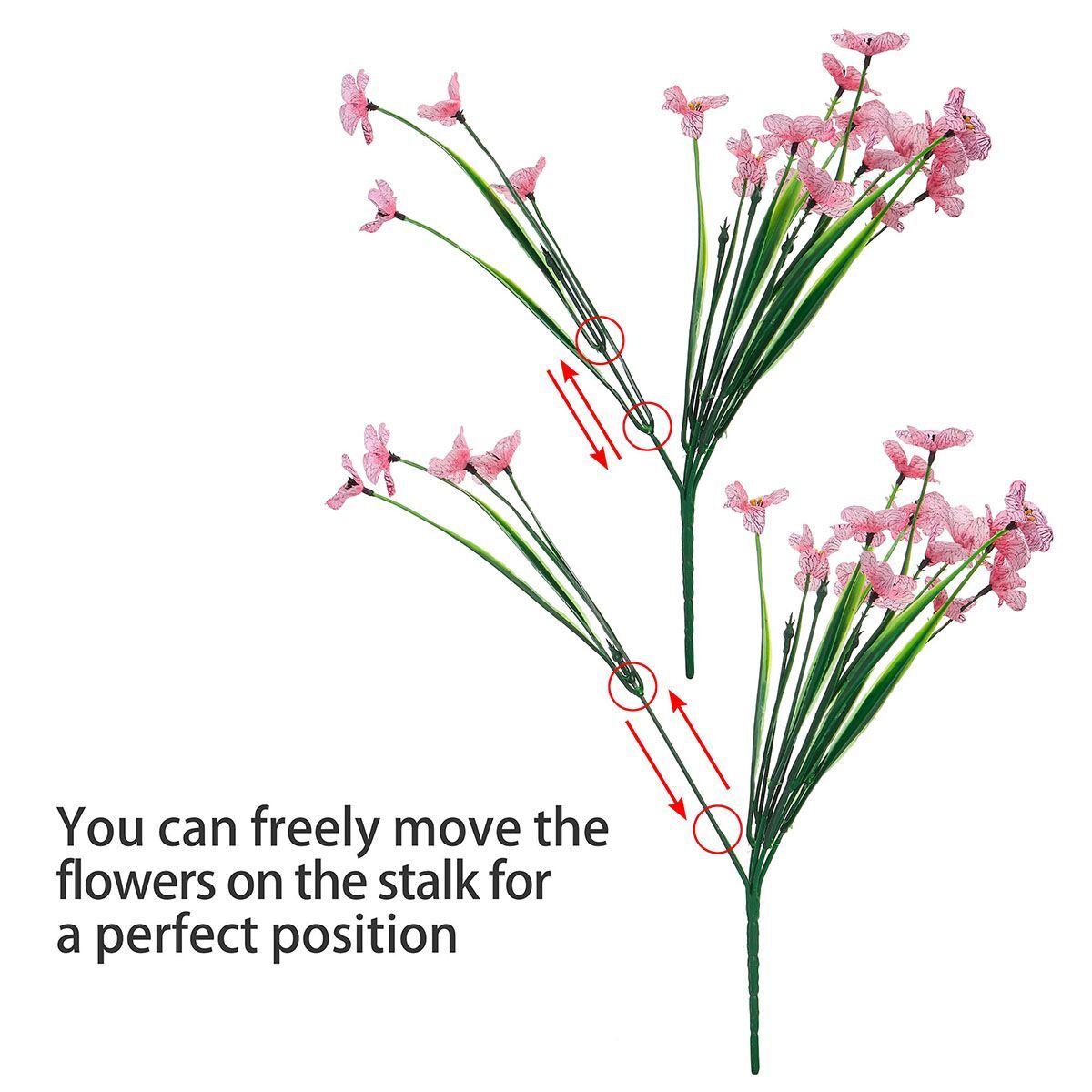 2/4/6 Bundles Artificial Flower Outdoor UV Resistant Plastic Plant Silk Flower eBay