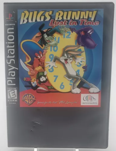 Bugs Bunny: Lost in Time (PlayStation/PS1) RARE Blockbuster Disc Shield TESTED