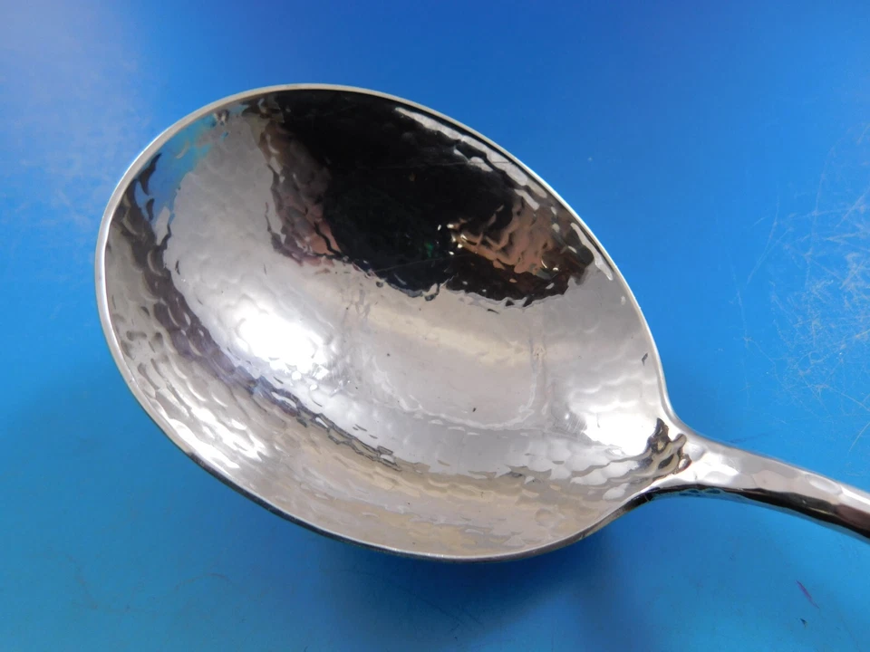 Hammered and Applied by Whiting Sterling Silver Berry Spoon #4 Mixed Metals - Image 3 of 4