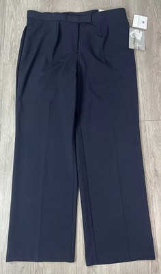 Sagharbor Women The Slimming Solution Average Length Navy Pants Size 16W New