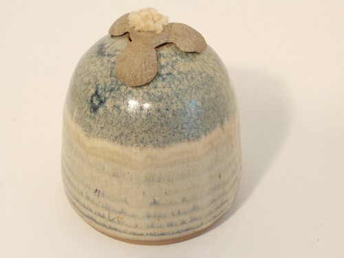 Studio Art Pottery Oil Burner Lamp w/ Seashell Wick Holder Artist Signed CAP - Picture 4 of 10