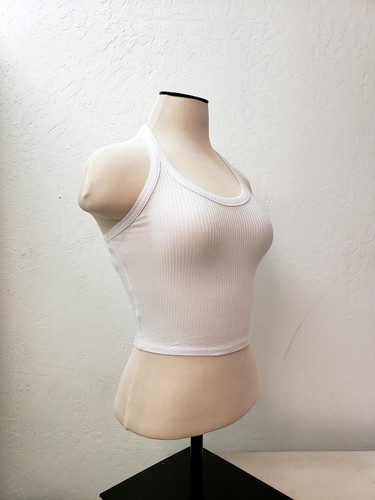 CAMISA DE MUJER CAUSAL BASIC ACANALADA CUELLO HALTER SIN MANGAS RT62256 - Imagen 15 de 23