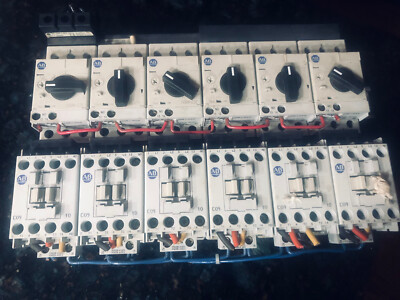 Contactor Rack Cards Allen Bradley 140M-C2E-B40 Breaker w/ 100-C09*10 Contactor . Rack of 6 ...