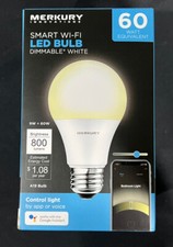 Merkury smart WiFi led bulb 1pack 9 watt 800 ...