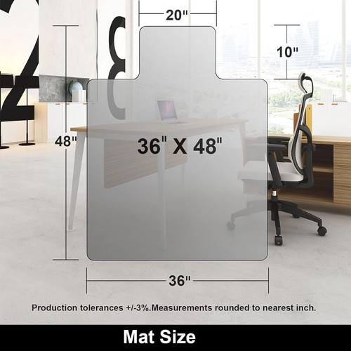 Tappetino Sedia Ufficio Casa 48" x 36" Pavimento PVC Schienale Borchiato con Labbro per Tappeto Pile - Foto 14 di 14