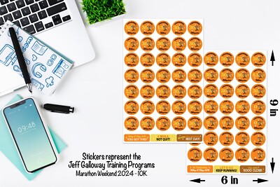 RunDisney Marathon Weekend 10K 18-Week Galloway Training Stickers THEMED 2024