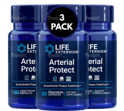 Life Extension Arterial Protect- -30 Veggie Caps. ***VALUE 3 PACK*******