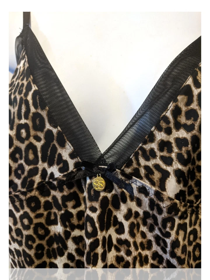 Babydoll Jessica Simpson Damas L Estampado Animal Satinado, Leopardo. NS-10 Foto 4 de 4