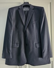 Austin Reed Signature Grey Pinstripe Suit 48R Jacket 42R Trousers Wool Blend